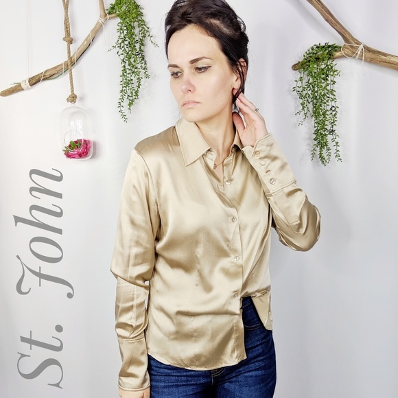 satin champagne blouse